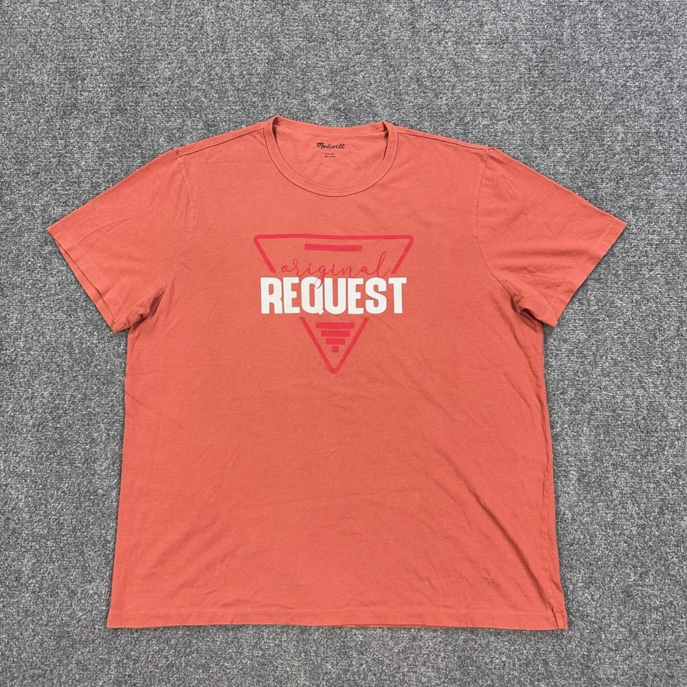 Madewell Shirt Mens XL Orange Short Sleeve Original Request Graphic Tee Top